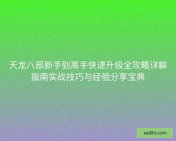 天龙八部新手到高手快速升级全攻略详解指南实战技巧与经验分享宝典 天龙八部新手到高手快速升级全攻略详解指南实战技巧与经验分享宝典
