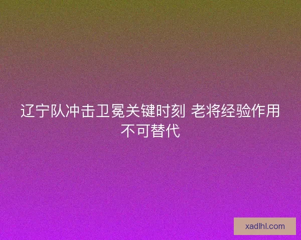 辽宁队冲击卫冕关键时刻 老将经验作用不可替代 辽宁队冲击卫冕关键时刻 老将经验作用不可替代
